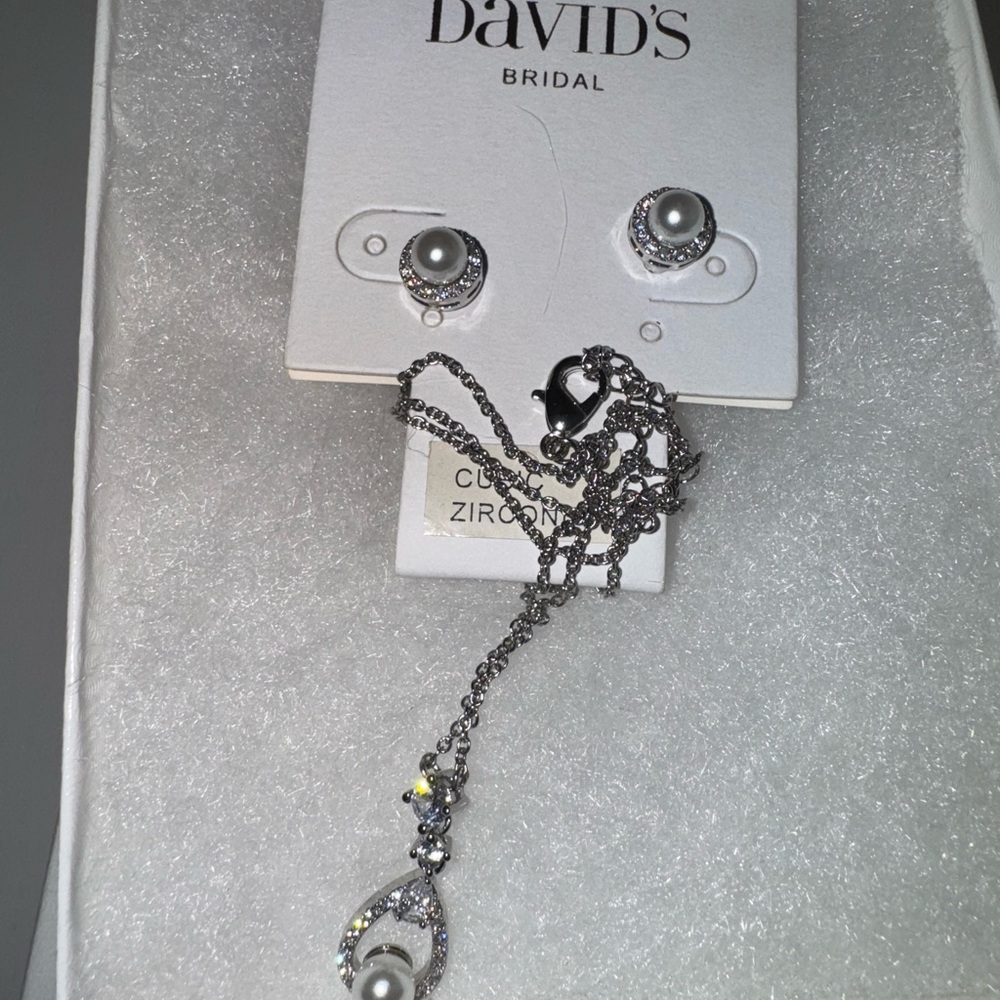 David's Bridal Silver Earrings Classic Minimalist Design